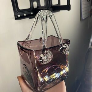 Elegant Purple Glass Handbag
